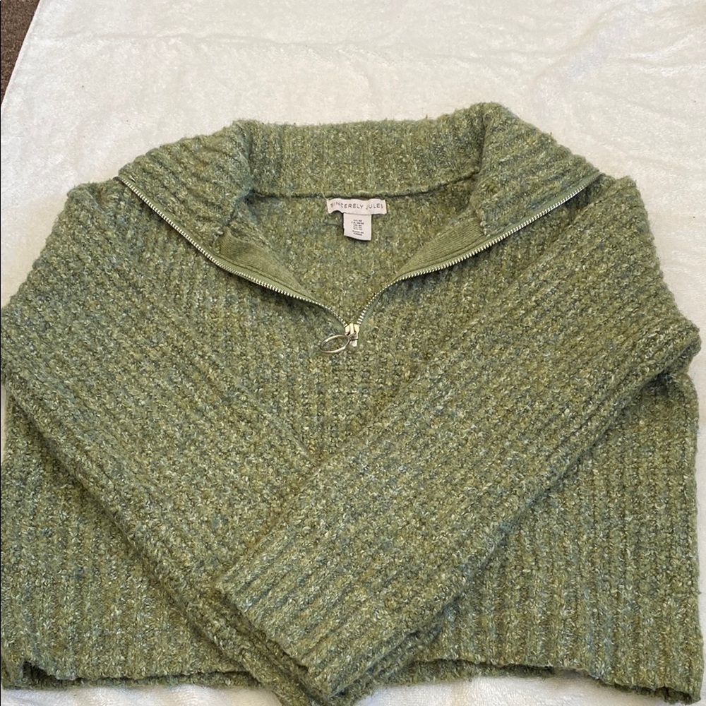 Sincerely Jules Green Cowl Neck Sweater